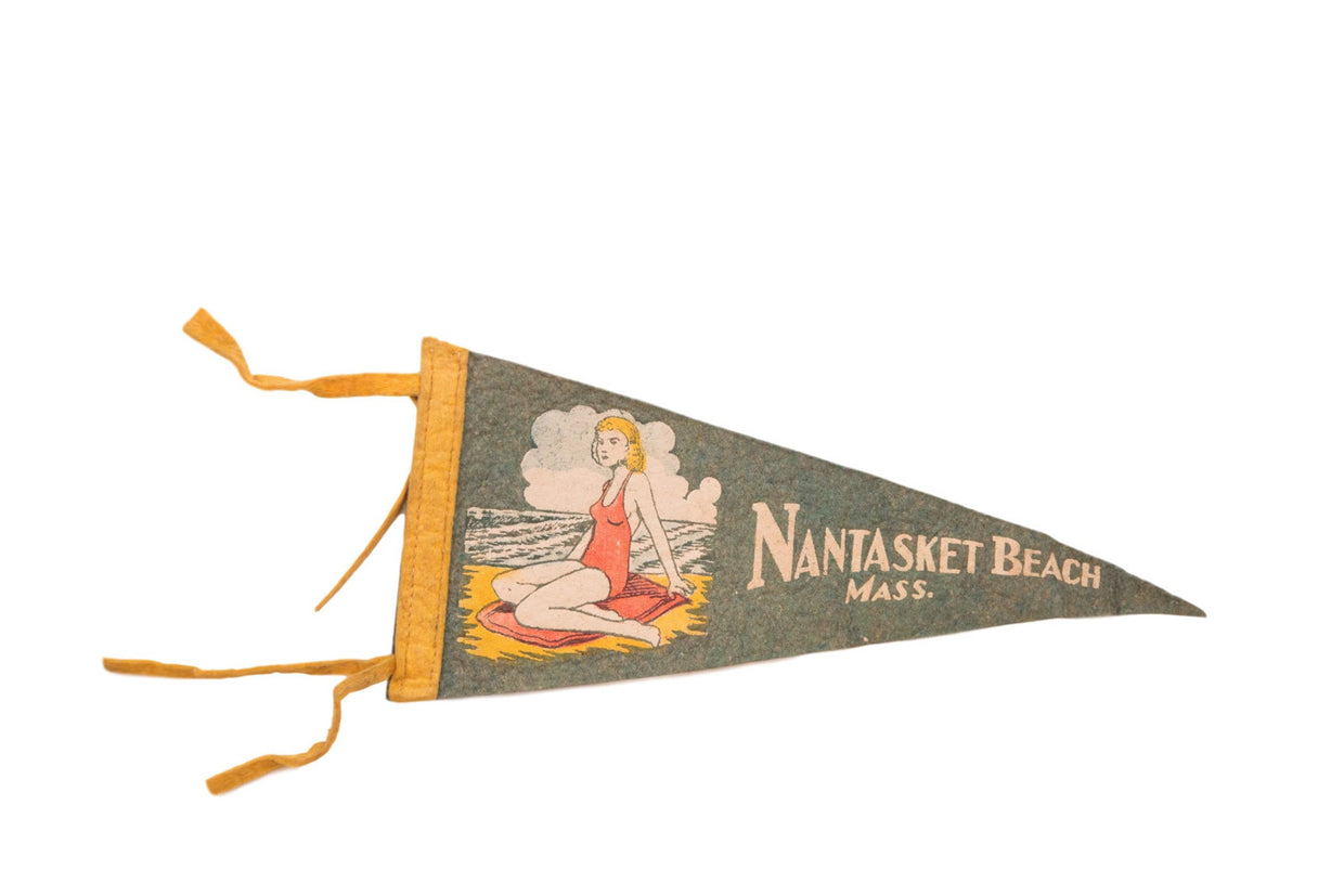 Nantasket Beach Massachusetts Felt Flag // ONH Item 3814