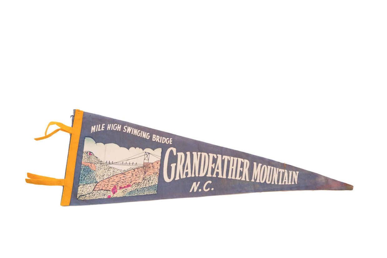 Grandfather Mountain North Carolina High Swinging Bridge Felt Flag // ONH Item 3821