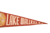 Red felt pennant reading 'Lake Wallkill, N.J.' in cream letters.