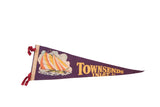 Vintage purple felt pennant flag with colorful sailboat and 'Townsends Inlet, N.J.' text.