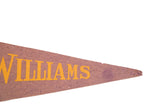 Worn pointed tip of vintage Williams College felt pennant, with yellow 