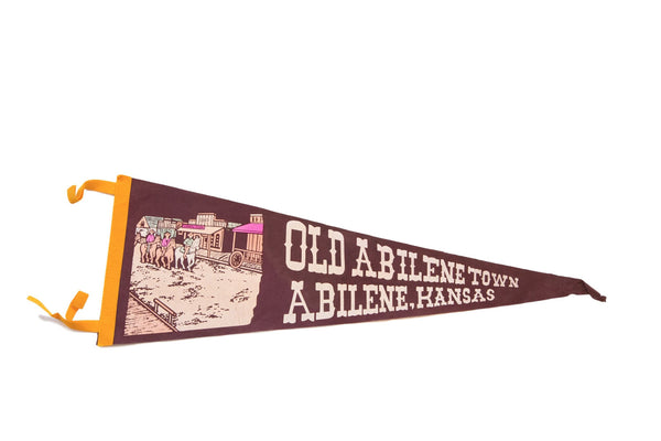Old Abilene Town Kansas Felt Flag // ONH Item 3839