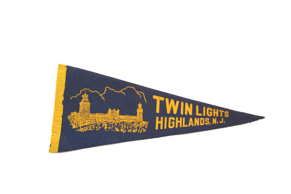 Twin Lights Highlands NJ Felt Flag // ONH Item 3849