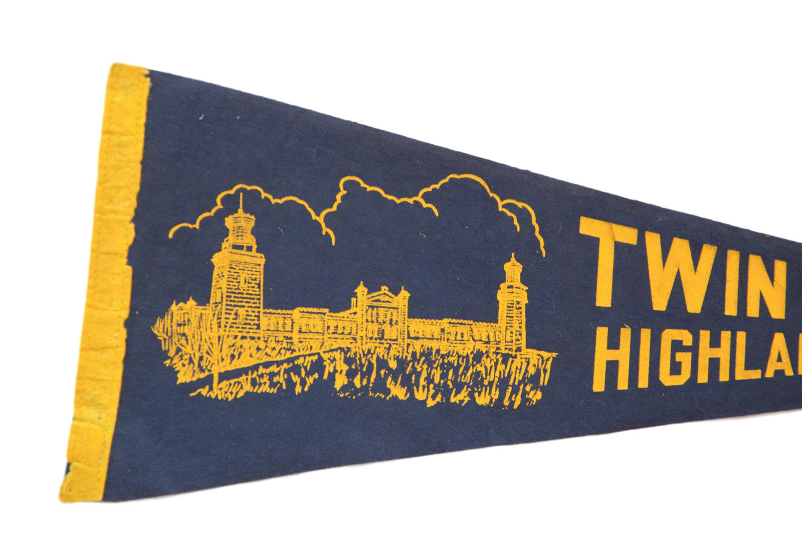 Twin Lights Highlands NJ Felt Flag // ONH Item 3849 Image 1