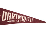 Vintage felt pennant, bold white Dartmouth Nova Scotia lettering on burgundy.