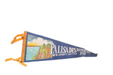 Vintage felt pennant flag, Palisades Interstate Park New Jersey Section illustration, navy blue, 7x17.