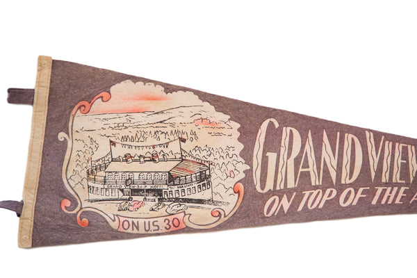 Grandview-Ship Hotel PA Alleghany Mountains Felt Flag // ONH Item 3854 Image 1