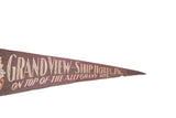 Cream lettering on vintage brown felt pennant: Ship Hotel, Alleghany Mountains.