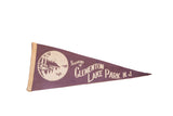Vintage felt pennant, plum with Clementon Lake Park NJ text and lake scene.