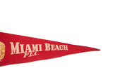 Red felt pennant flag showing 
