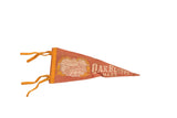 Vintage red-orange felt Oak Bluffs Massachusetts flag, cream Gay Head Cliffs graphic, yellow ties.