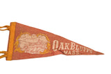 Vintage coral felt flag featuring Gay Head Cliffs illustration and Oak Bluffs Mass. text.