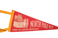 North Pole NY Santas Workshop Felt Flag // ONH Item 3872 Image 1