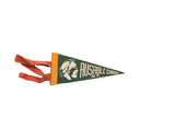 Vintage green felt flag with Native American profile and 