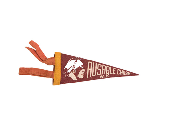 Red Ausable Chasm Adirondacks NY Felt Flag // ONH Item 3874