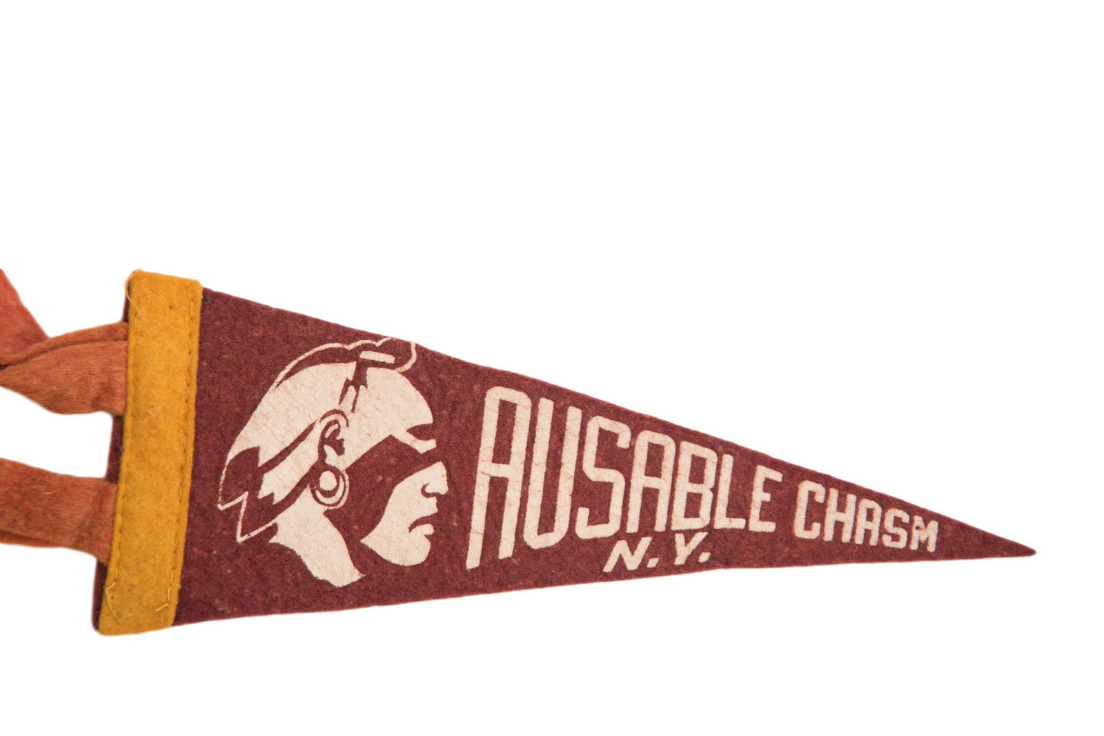 Red Ausable Chasm Adirondacks NY Felt Flag // ONH Item 3874 Image 1