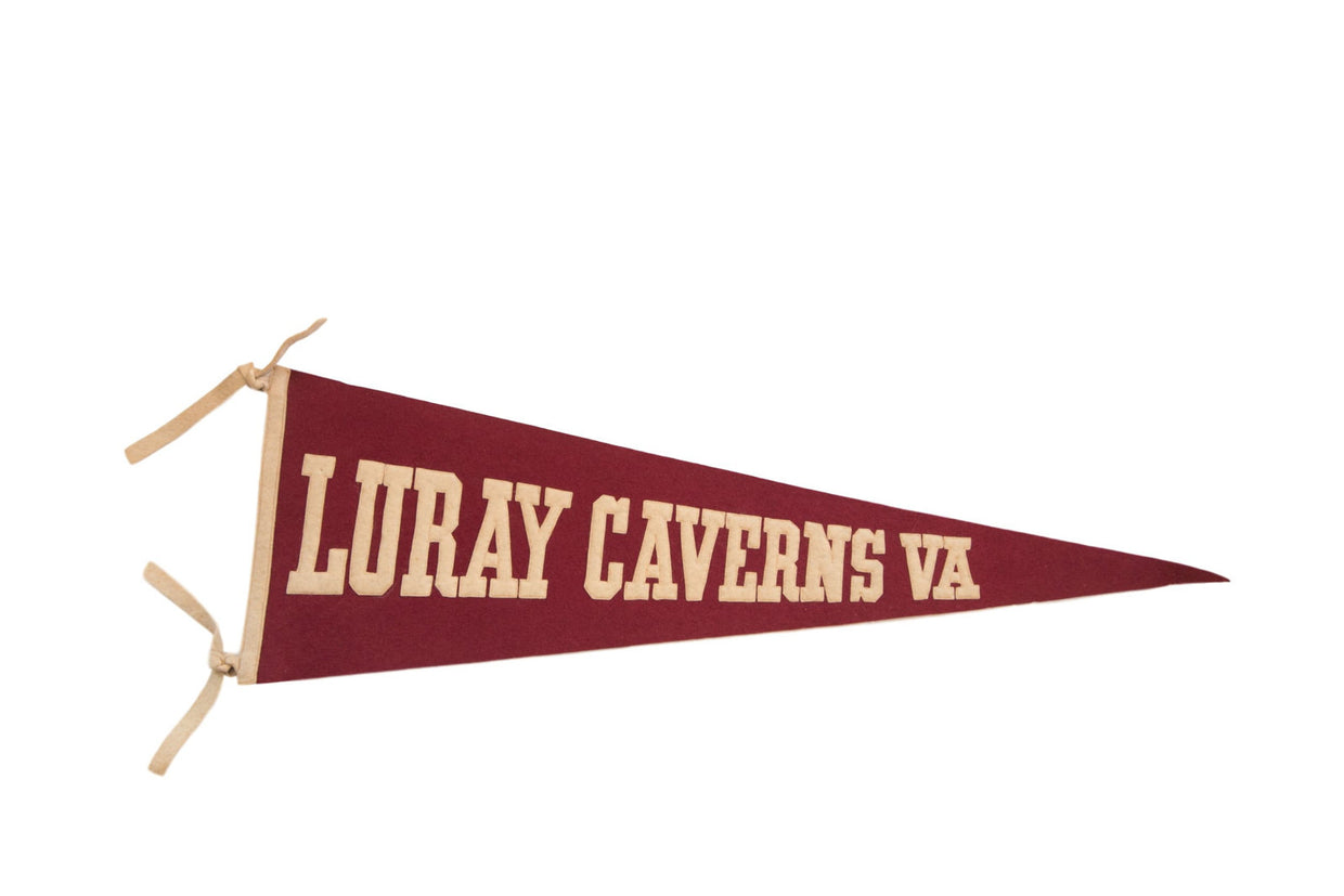 Antique Luray Caverns VA Felt Flag // ONH Item 3880