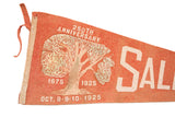 Stitched left edge of the antique Salem NJ felt flag, with 