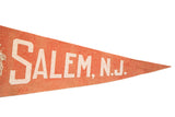Detail of the antique rust felt flag with white Salem, N.J. lettering.