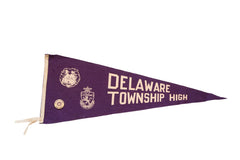Delaware Township High NJ Lions with Pin Felt Flag // ONH Item 3884
