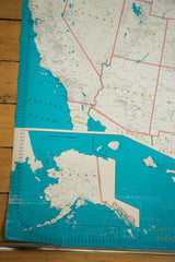 Lower left view of Hearne Brothers map, showing Pacific, Alaska, Hawaii, numeric scale, edge wear.