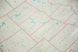 Midwestern states detail on vintage USA map with pink borders and thumbtack.