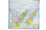 Vintage Denoyer-Geppert map, 'The United States—Union and Unity,' in soft colors.