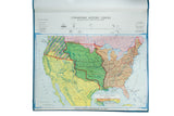 Denoyer-Geppert Canadian history map illustrating US expansion; green, yellow, peach territories.