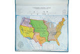 Vintage Denoyer-Geppert map detail showing US growth, Florida, and Gulf of Mexico 1776-1853.