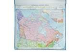 Vintage Denoyer-Geppert map of British North America 1865 with pastel colors.