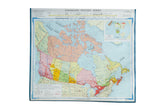 Vintage Denoyer-Geppert Canadian history map of 1967 with colorful settlement data.