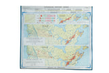 Vintage Denoyer-Geppert 1970s Canadian history map, population distribution in light green, blue.
