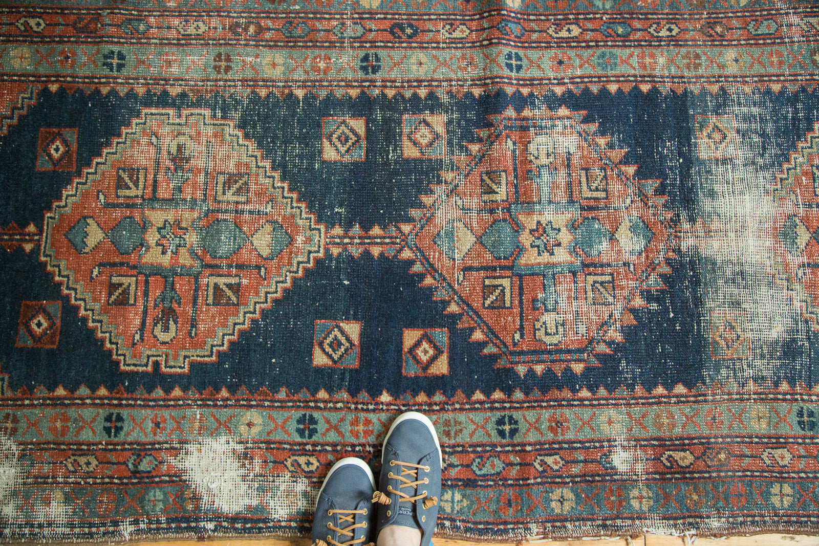 Antique Heriz Area Rug Runner