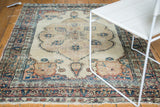 Antique Kerman rug with quatrefoil medallion, cyprus tree pennants, and floral spandrels.