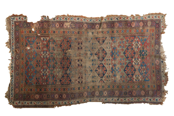 Antique Tattered Kurd Rug