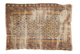 Antique Shirvan rug fragment, Marsali lattice design, ivory, saffron, madder red, sky blue, 3'4