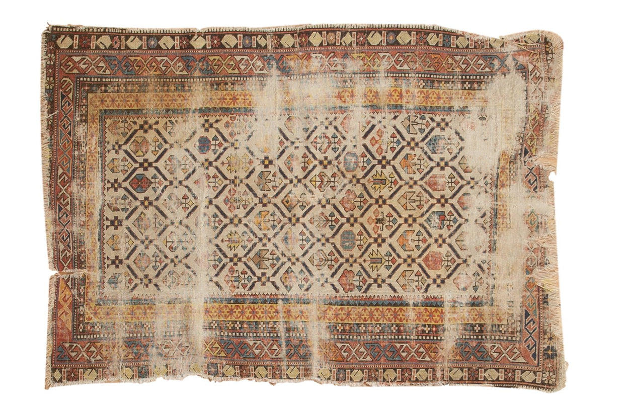 Antique Fragment Shirvan Square Rug