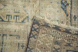 Hand-knotted foundation, tight weave, and aged fringe on the back of an antique Caucasian rug.