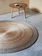 Braided Bangladeshi hemp texture with natural hues and a distinct pewter border.