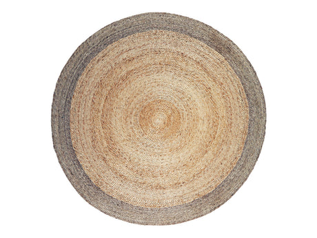 5' Round Hemp Rug with Pewter Border Armadillo Natural Fiber Rugs