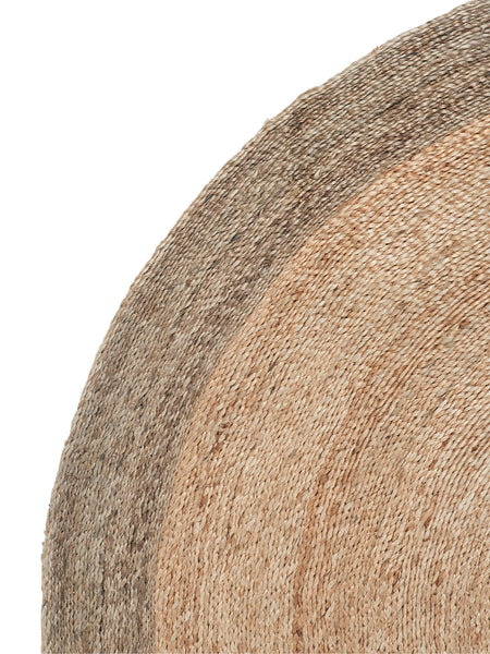 5' Round Hemp Rug with Pewter Border // ONH Item 3965 Image 3