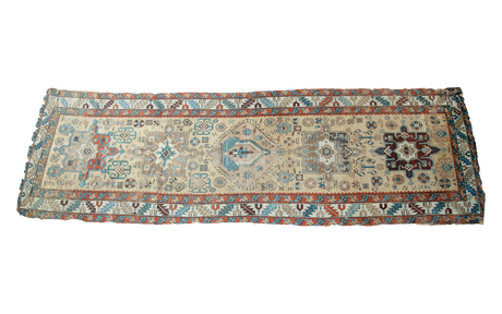 3x11 Antique Northwest Persian Yellow Rug Runner // ONH Item 1549