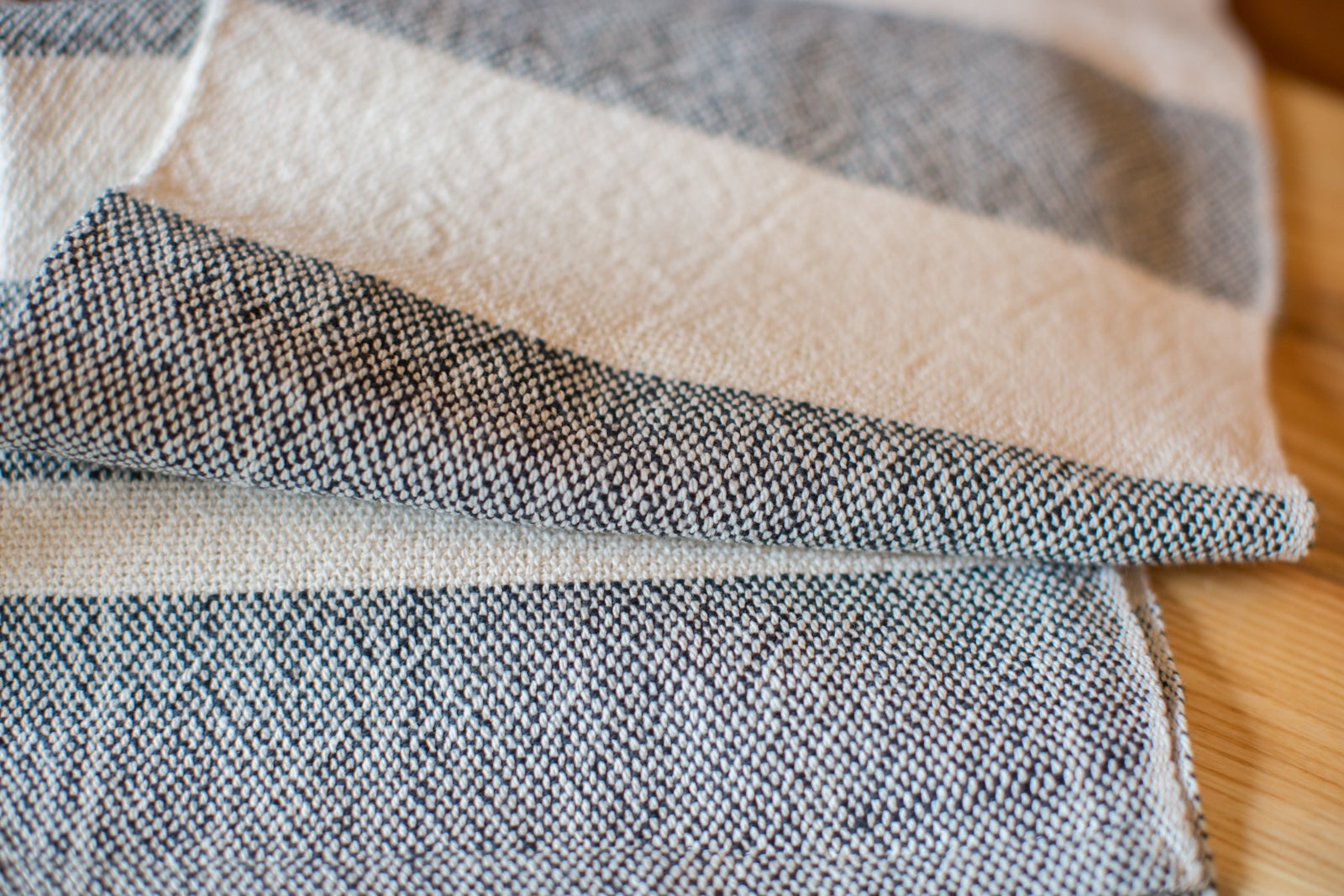 Handwoven in USA Loomination Dish Towel Black // ONH Item 4022 Image 1