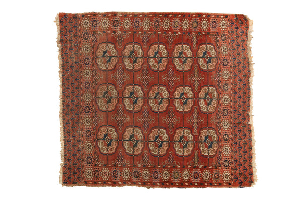 Antique Turkmen Square Rug