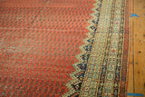 Antique Malayer runner border detail, blush red boteh field, patinated celadon, navy, ivory bands.