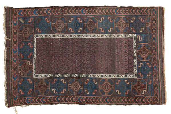 3x5 Antique Fine Belouch Rug // ONH Item 4075