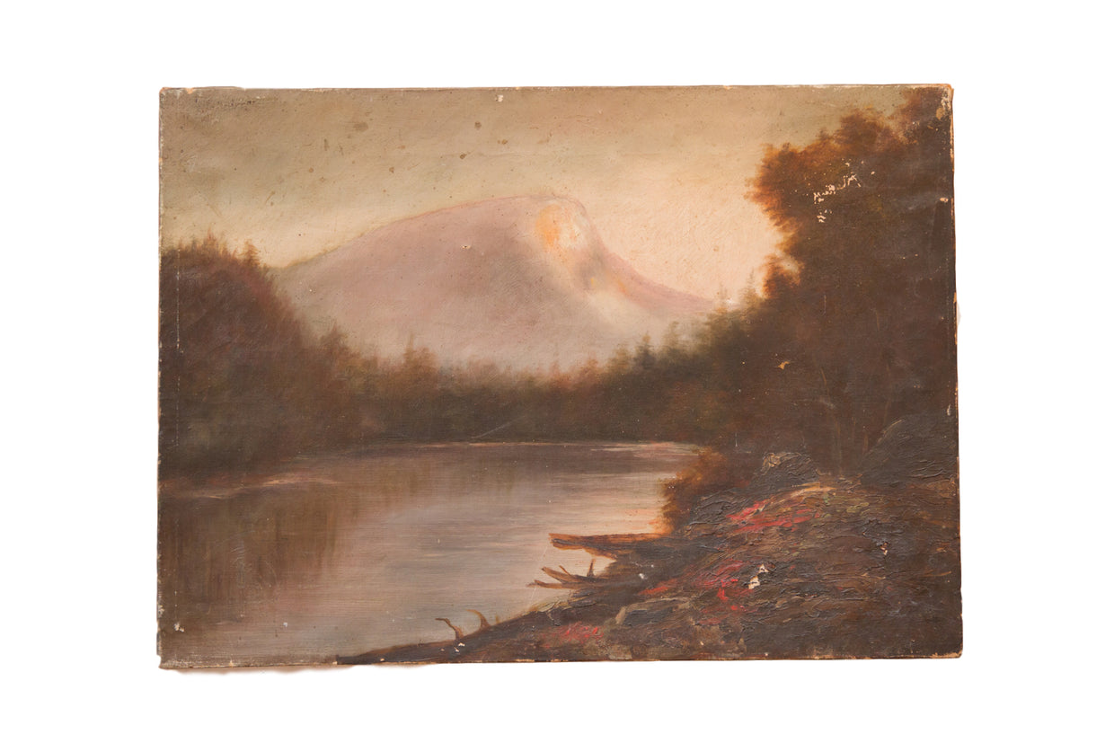 Antique Mountain Landscape Painting // ONH Item 4131