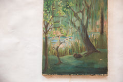 Vintage Tree and Lake Painting // ONH Item 4133 Image 1