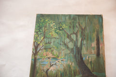 Vintage Tree and Lake Painting // ONH Item 4133 Image 3