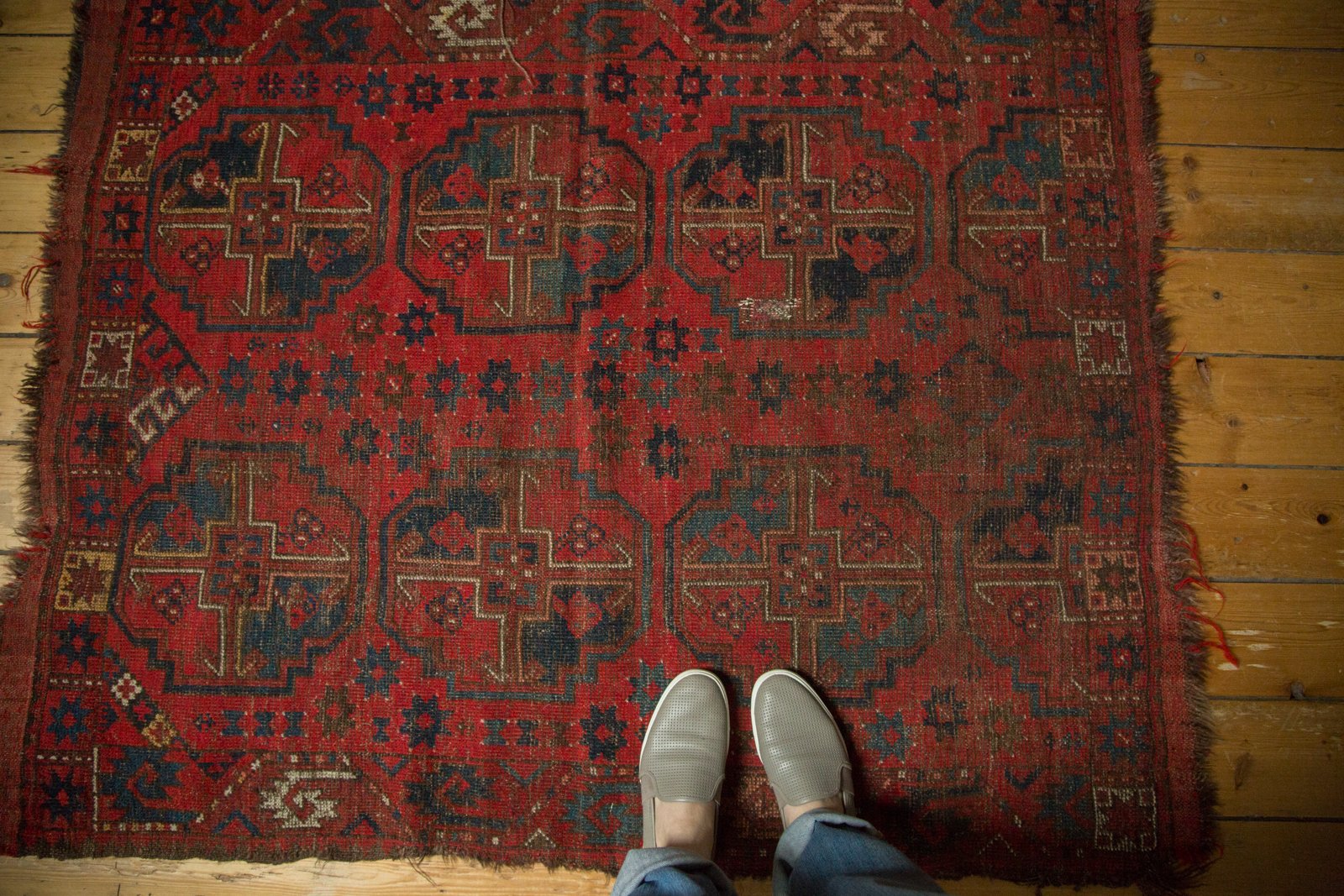 Small Red Vintage Beshir Rug